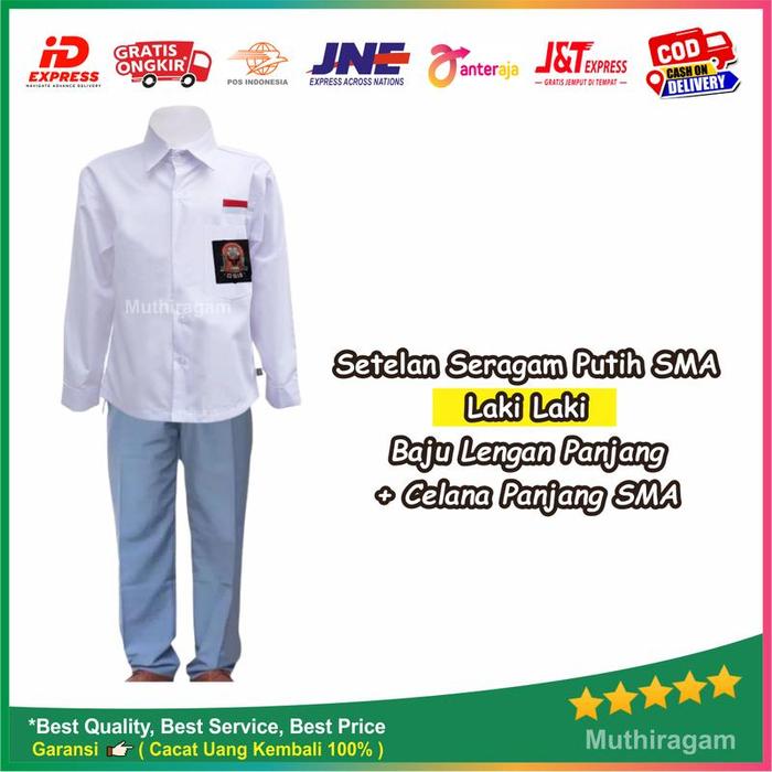 Gambar Setelan seragam sekolah SMA Putih Abu-Abu Perempuan dan Laki Laki - Setelan Laki, SMA JUMBO dari Muthiragam Store Official undefined Tokopedia