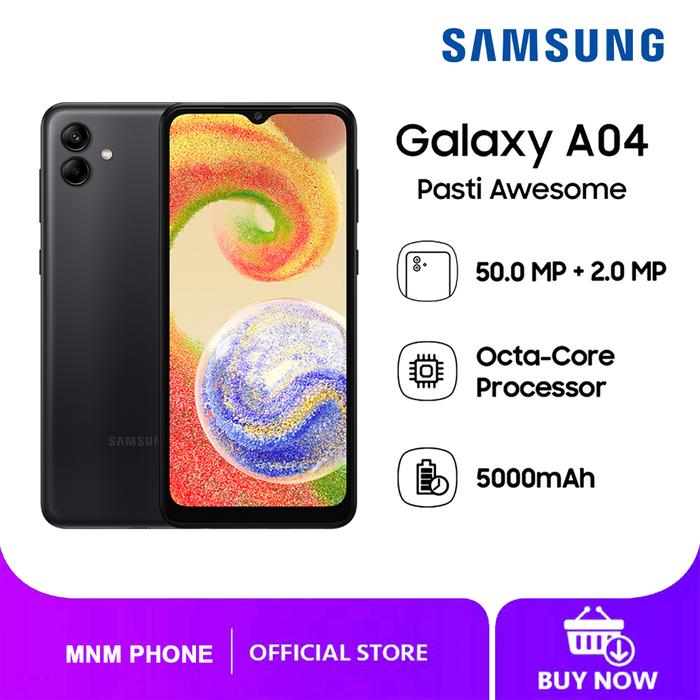 Gambar SAMSUNG GALAXY A04 4/64 RAM 4GB ROM 64GB GARANSI RESMI - BLACK dari MnM Phone undefined Tokopedia