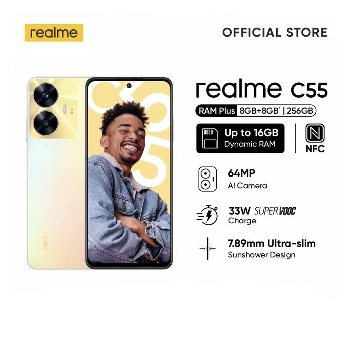 Gambar HP REALME C55 8/256 GB - C 55 RAM 8+8GB INTERNAL 256GB GARANSI RESMI - Sunshower dari Cahaya Store Cell undefined Tokopedia