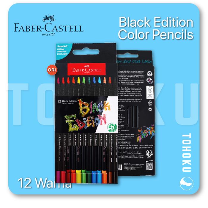 Gambar Pensil Warna Faber Castell - Barang Produksi Baru - 12 BlackEdition dari Tohoku Store undefined Tokopedia