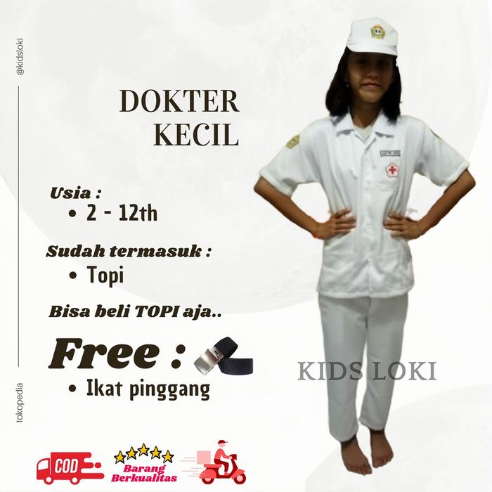 Gambar kostum DOKTER KECIL baju karnaval seragam profesi anak baju anak - Putih, 1 (2-3th) dari KIds Loki undefined Tokopedia