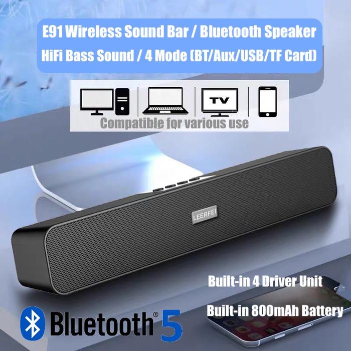 Gambar Recommended E91 Wireless Soundbar Bluetooth Speaker TV PC USB TF AUX - E91D dari MAXI BSG OFFICIAL undefined Tokopedia