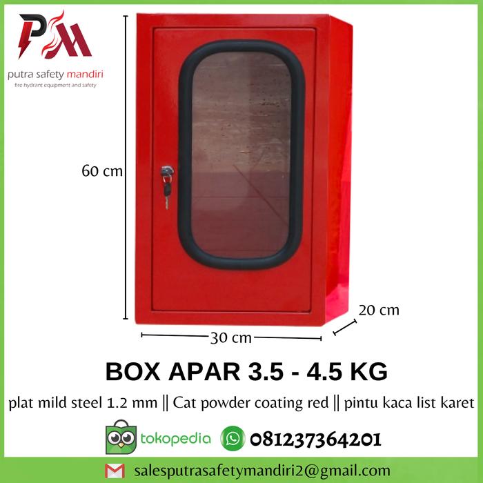 Gambar BOX APAR PINTU KACA LIST KARET TEMPAT PENYIMPANAN PEMADAM API RINGAN - 3.5 - 4.5 KG dari Putra safety mandiri 2 undefined Tokopedia