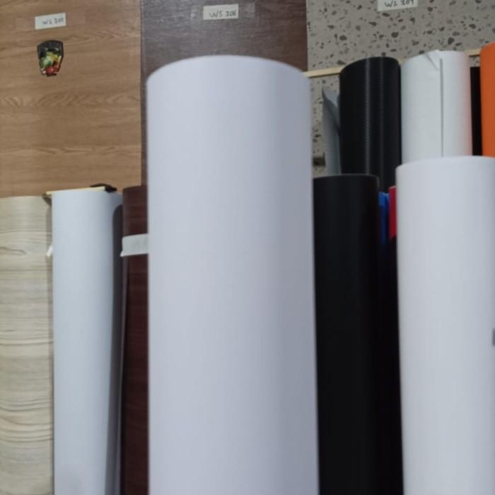 Gambar PVC Polos Wallpaper Marble Glosy Sticker Dinding,Meja,Kursi,Kitchen - putih doff dari Raker Sticker Decoration_NEW undefined Tokopedia