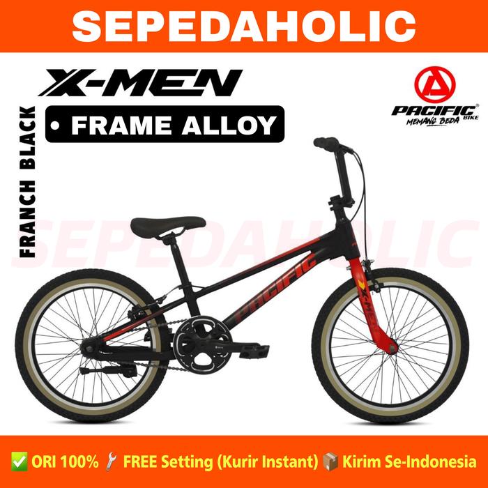 Gambar Sepeda Anak Laki BMX PACIFIC X MEN Alloy Ukuran 20 Inch Usia 8-10 Th - Franch Black dari Sepedaholic undefined Tokopedia