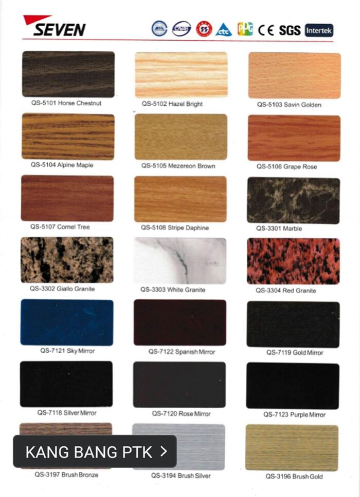 Gambar SEVEN ACP PVDF 4 mm Glossy Alloy 1100 - No.1-15 - NO. 64 - 84 dari Kang Bang Pontianak undefined Tokopedia