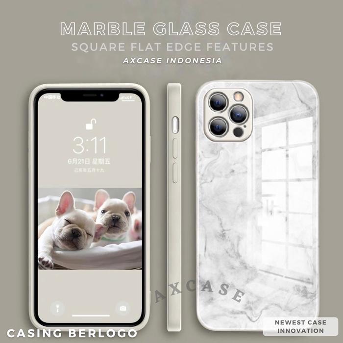 Marble Square Edge Case iPhone 13 PRO MAX MINI Full Lens Protection  iPhone 13