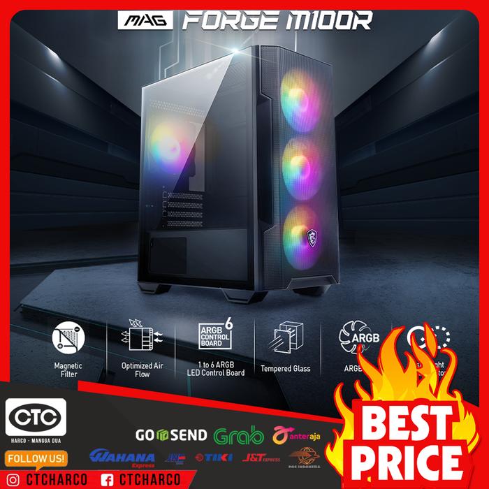 Promo Casing MSI MAG FORGE M100R - ARGB Tempered Glass m-ATX Gaming ...