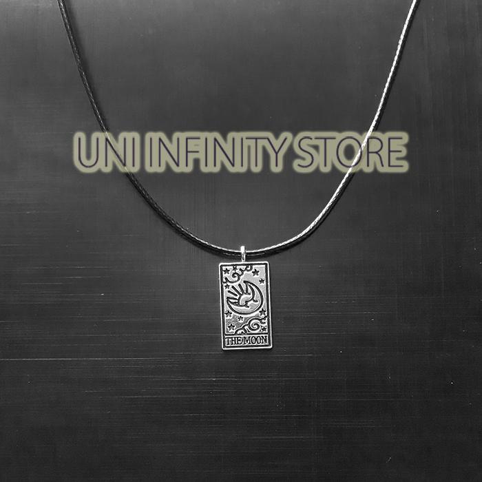 Gambar JWNE0565 Kalung Kartu Tarot Bulan Matahari Bintang Dunia Moon Sun Card - The Moon dari uni infinity store undefined Tokopedia
