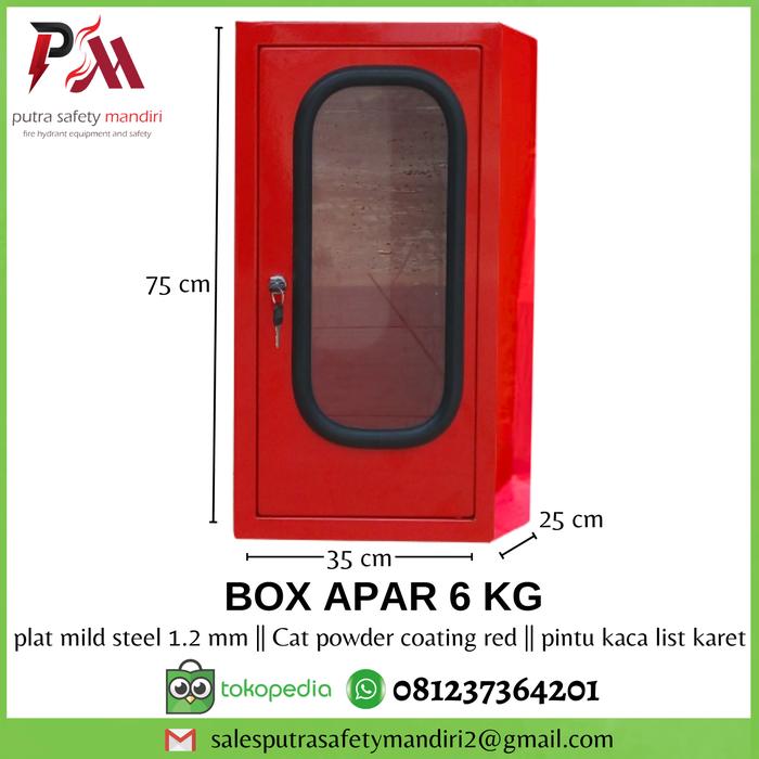 Gambar BOX APAR PINTU KACA LIST KARET TEMPAT PENYIMPANAN PEMADAM API RINGAN - 6 KG dari Putra safety mandiri 2 undefined Tokopedia