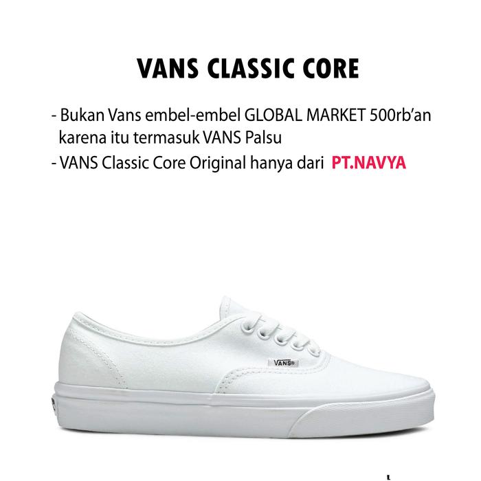 Gambar Vans Authentic Black White ORIGINAL - Putih, 39 dari Navel Stuff Official undefined Tokopedia