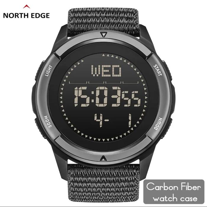 Gambar NORTH EDGE ALPS Jam Tangan Pria Carbon Fiber Kompas Hitung Langkah - Hitam dari NORTH EDGE OFFICIAL STORE undefined Tokopedia