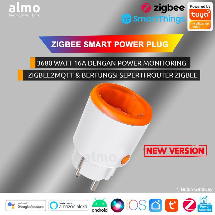 Gambar ALMO ZigBee Smart Plug Tuya 16A Power Monitoring IoT Home Automation - 1 PC dari ALMO Smart Home undefined Tokopedia