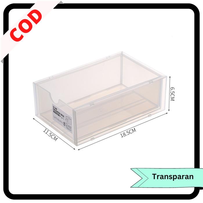 Gambar KAISSO - RAK SUSUN ALAT TULIS STATIONERY BOX SLIM DRAWER ESTETIK - Transparan dari KAISSO undefined Tokopedia