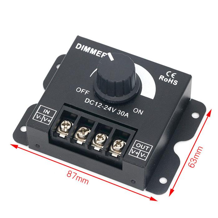 Gambar Dimmer Lampu LED 12 Volt/Dimmer LED DC 12V-24V 30A Saklar Dimmer Lampu - 1 Pcs dari Cyber-MM undefined Tokopedia