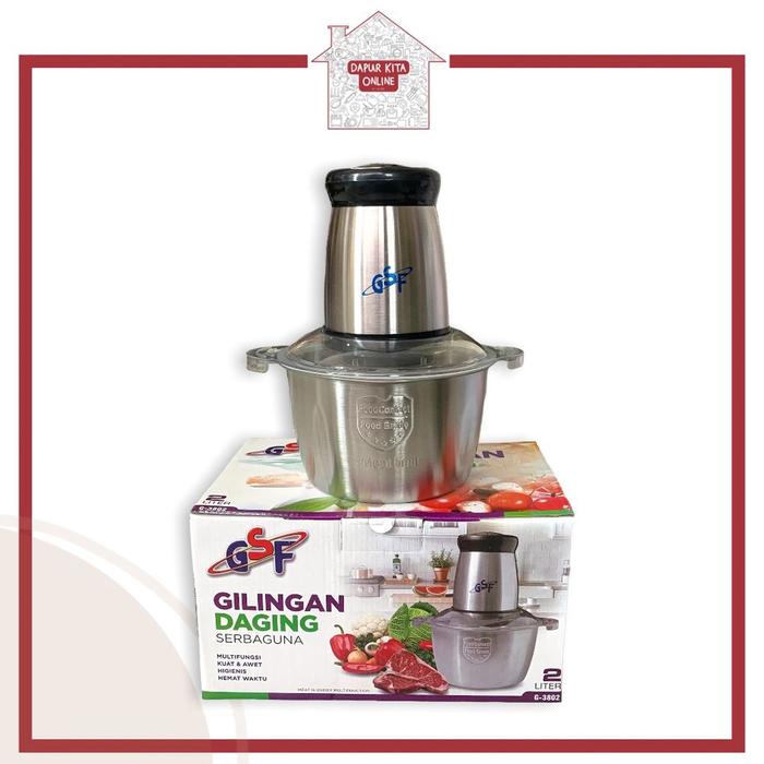 Gambar Gilingan Daging Serbaguna 4 Mata Pisau GSF 3802 / Meat Blender 2 Speed - GSF 3802, Tanpa Ex Bubble dari LM Homeware undefined Tokopedia