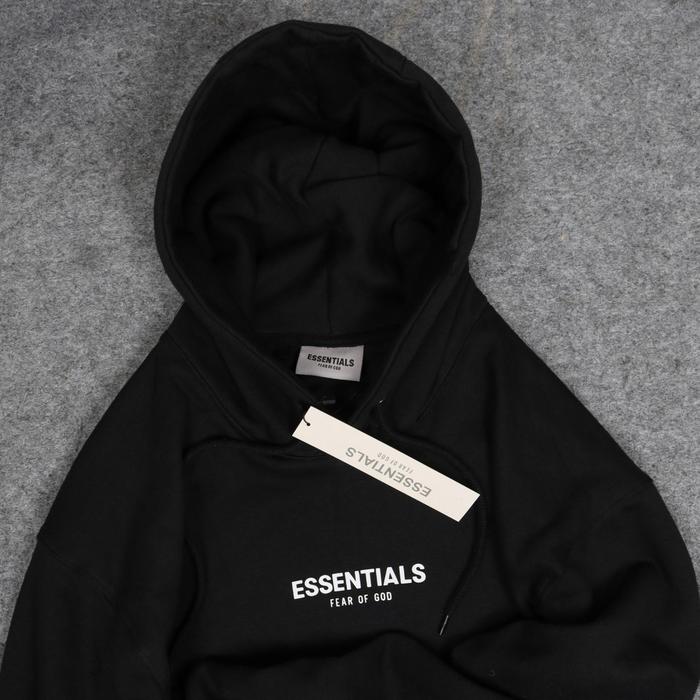 Gambar SWEATER HOODIE ESSENTIALS FEAR OF GOD PREMIUM AUTHENTIC FULL TAG LABEL - Hitam, M dari ROUTE88stor undefined Tokopedia
