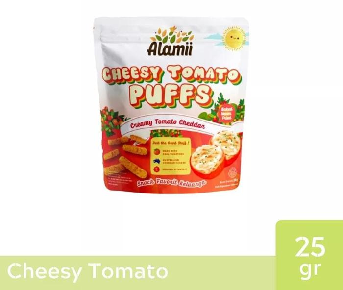 Gambar makanan bayi - alamii puffs - cheesy tomato dari Beibiku baby shop undefined Tokopedia