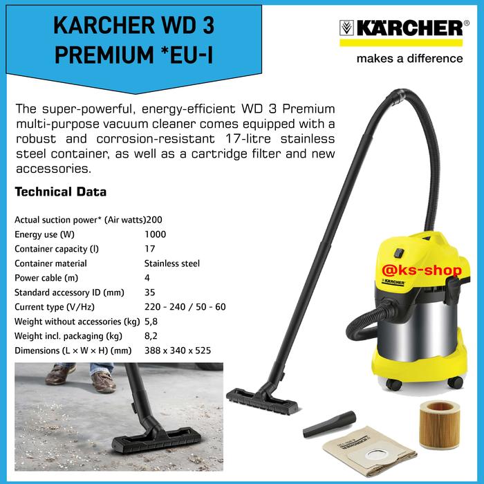 Gambar Karcher MV3 | WD3 | MV3 | WD 3 Premium Wet And Dry Vacuum Cleaner dari Toko Karcher Shop undefined Tokopedia