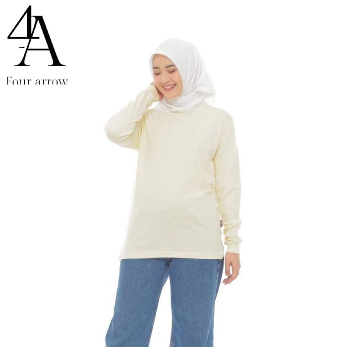 Gambar Kaos wanita Polos lengan panjang Warna Putih Tulang Size M Sampai XXL - Putih tulang, M dari fourarrow undefined Tokopedia