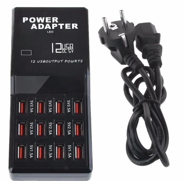 Gambar 12 Port Max USB Power Adapter output 12A Fast Charger Universal WLX858 - USB 12 PORT dari Jaya Terus888 undefined Tokopedia