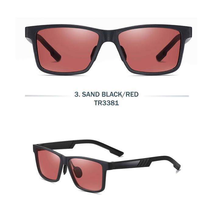 Gambar Kacamata Hitam Pria Wanita Polarized Kotak Sunglasses Sson Tvte TR3381 - Black Red dari Sson Tvte undefined Tokopedia