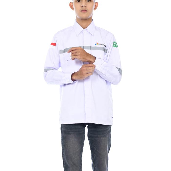 Gambar Baju seragam pertamina pria/kemeja proyek pertamina/seragam pertamina - Putih, XXXXL dari T STOREID undefined Tokopedia
