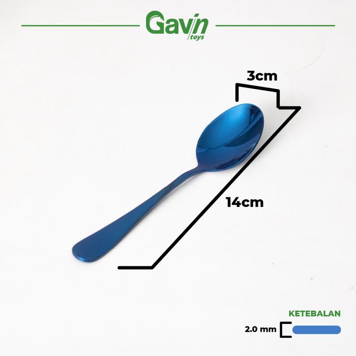 Gambar Sendok Teh Kopi Dessert Gold Tea Spoon Stainless Emas Sendok Kecil - Biru dari Gavintoys undefined Tokopedia