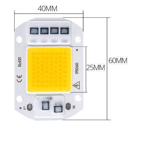 Gambar Modul LED Chip Lampu Sorot Cob 50w 220v AC Refill Lampu Sorot F6040 - 50W WARM 220V dari zetama id undefined Tokopedia