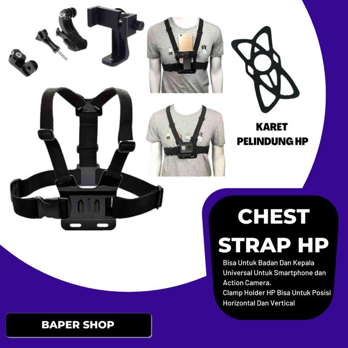 Gambar Chest Strap Tali Dada Handphone & Mount Kamera Body Belt Holder HP - CLAMP + BONUS dari Baper Shopping undefined Tokopedia