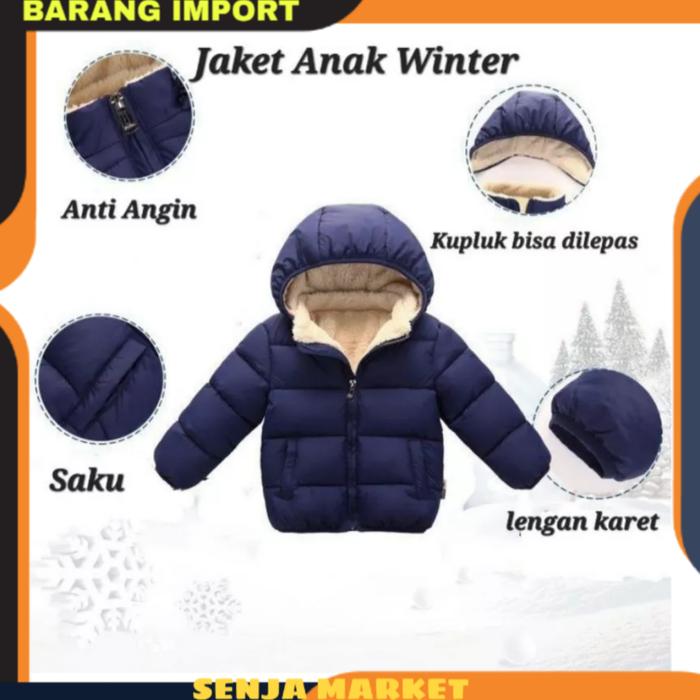 Gambar JAKET JACKET ANAK WINTER MUSIM DINGIN SALJU TEBAL HANGAT ANAK UNISEX - Hitam, 120 dari SENJA MARKET 02 undefined Tokopedia