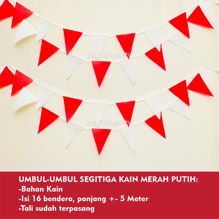 Gambar HIASAN BENDERA PLASTIK UMBUL UMBUL BENDERA MERAH PUTIH 17 AGUSTUS HUT - KAIN MERH-PUTIH dari Scarllet Party undefined Tokopedia