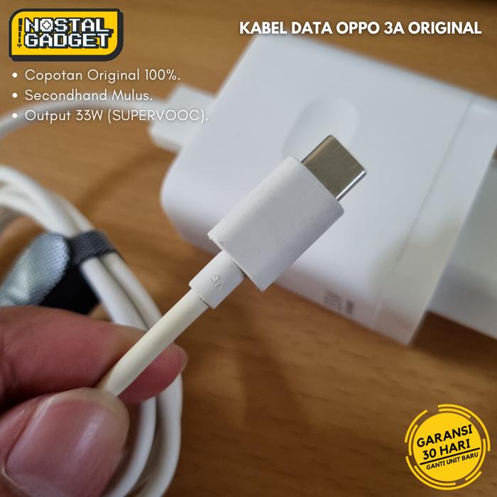 Gambar Charger Oppo A57 A96 A77s A78 Reno7 33W SUPERVOOC Original Copotan - KABEL C 3A dari nostalgadget undefined Tokopedia