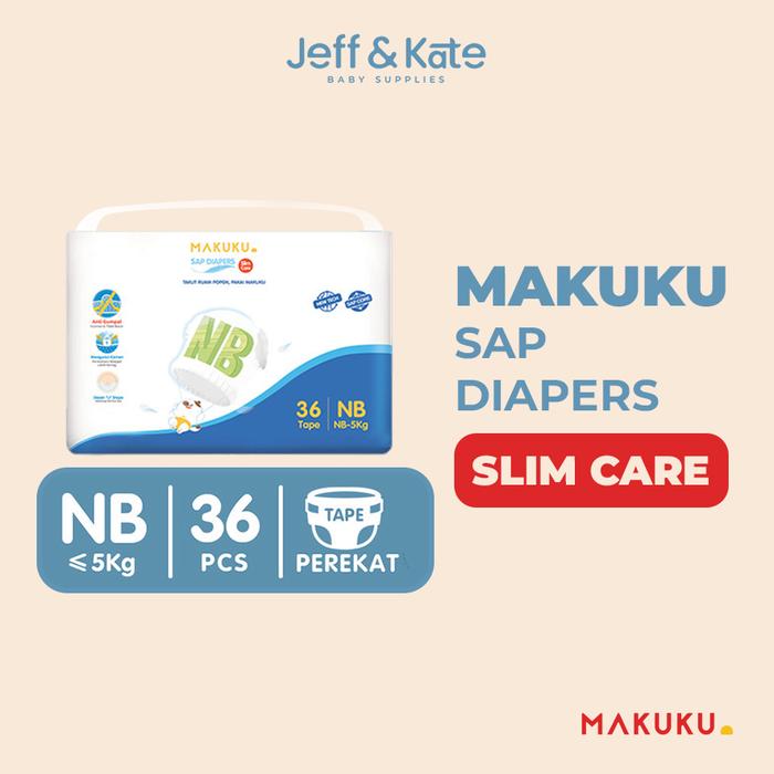 Gambar Makuku SAP Diapers Slim Care Popok Bayi SAP NB/S/M/L/XL/XXL - Tape NB36 dari Jeff & Kate undefined Tokopedia