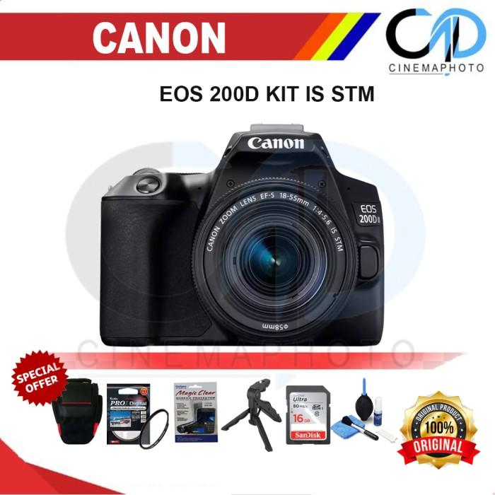 Canon EOS 200D Mark II Kit 18-55mm DSLR Camera Black BODY ON;LY, STANDARD  BOX di Cinema Photo Tokopedia