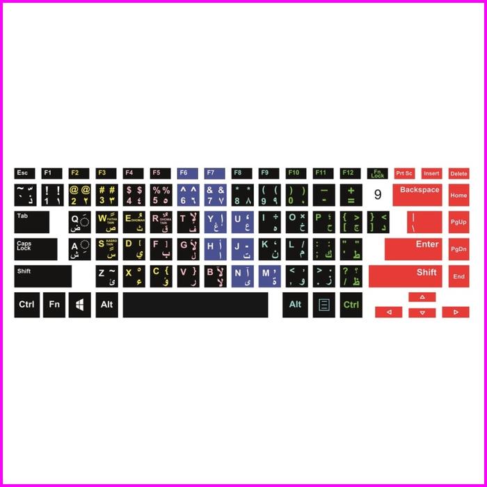 Gambar Stiker Keyboard Arab Laptop Full Keyboard Background Hitam Huruf Putih - no.9 dari Joyssstores undefined Tokopedia