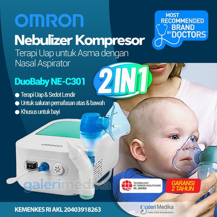 Gambar Omron DuoBaby NE-C301 Compressor Nebulizer dengan Nasal Aspirator dari Galeri Medika Jakarta undefined Tokopedia