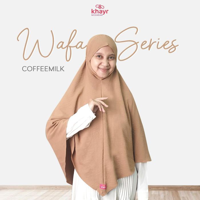 Gambar Khimar instan khimar dagu tali WAFA SERIES Khayr moswear - chocomilk, L dari Radeefstore undefined Tokopedia
