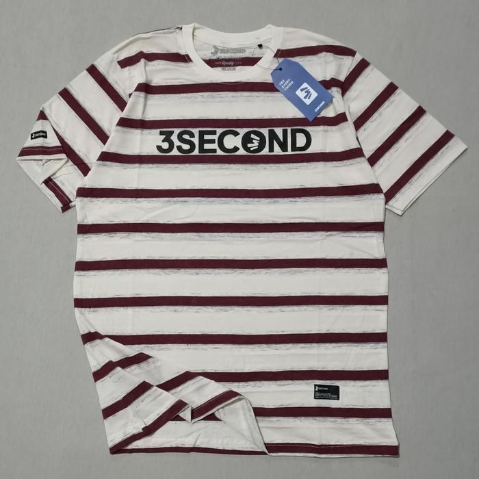 Gambar KAOS 3SECOND PRIA TSHIRT DISTRO FULLPRINT FREE STIKER BAJU COWOK 0113 - Strip Marun, XL dari LOCUS.INV undefined Tokopedia