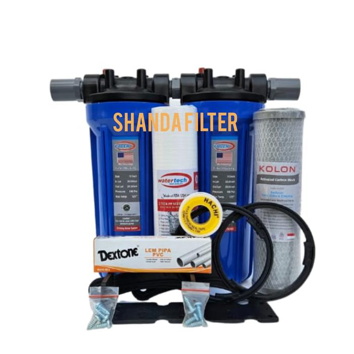 Gambar Paket EURO 2 Saringan/Filter Air Siap Pakai ( clear 10" -3/4 - SG ) - Eugen, drat 1/2" dari shandafilter undefined Tokopedia