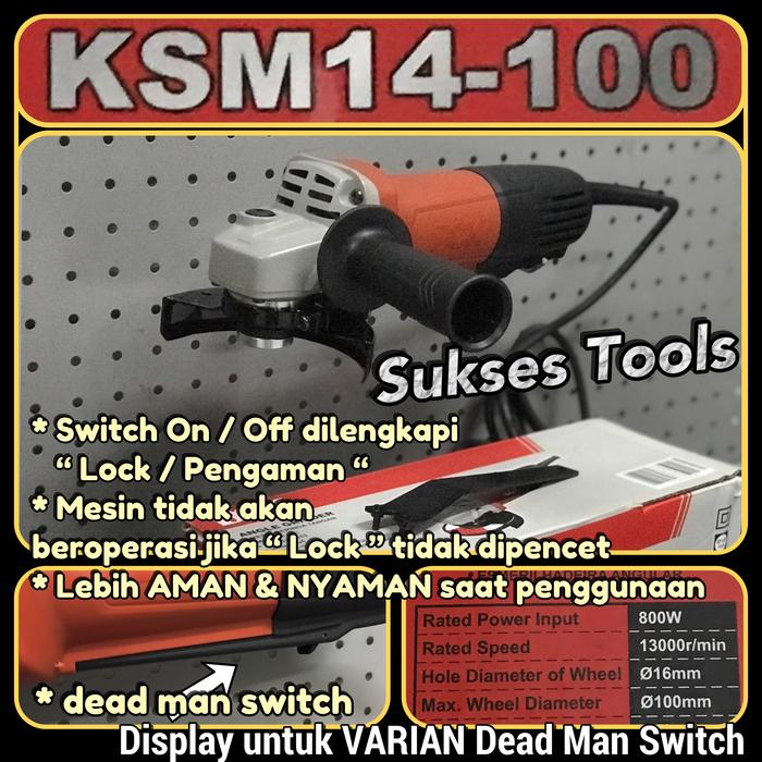 Gambar Mesin Gerinda DCK 4" Variable Speed / Dead Man Switch Angle Grinder - Dead Man Switch, Paket 4 in 1 dari Sukses.Tools undefined Tokopedia