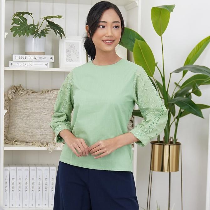 Gambar znn-- Beatrice Clothing Lily Blouse - Blouse Wanita BERKUALITAS - S Matcha dari ray491 undefined Tokopedia