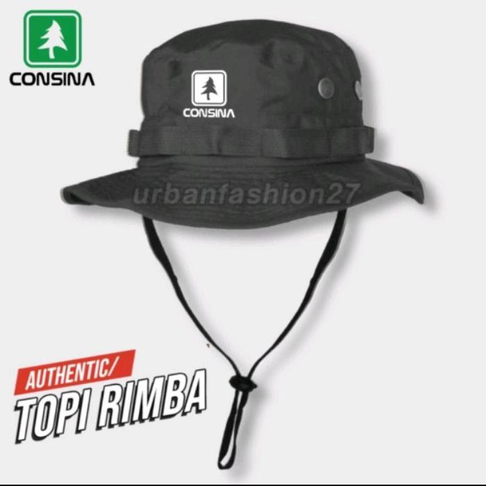 Gambar TOPI RIMBA CONSINA TOPI GUNUNG OUTDOOR HIKING CAMPING HAT TALI PREMIUM - Hitam, polos dari CANCAPR STORE undefined Tokopedia