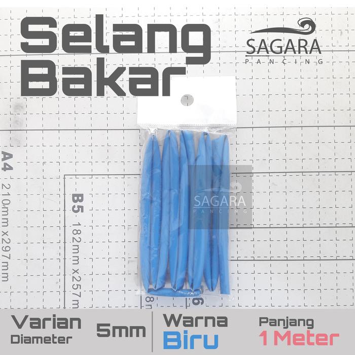 Gambar Selang Bakar 2mm | 3mm | 4mm | 5mm Selongsong Bakar Heat Shrink Assist Hook - Biru, 2mm dari Sagara Pancing undefined Tokopedia