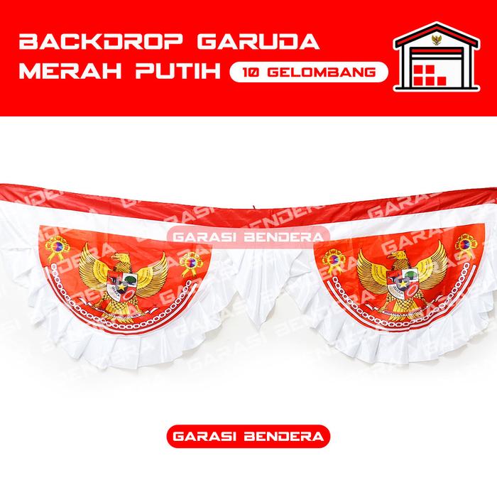 Gambar BACKGROUND BENDERA MERAH PUTIH UMBUL 10 GELOMBANG BACKDROP GARUDA RI dari Garasi Bendera undefined Tokopedia