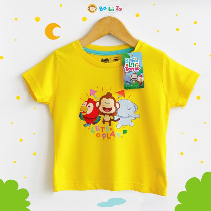 Gambar Kaos Balita "Let's Play" Kuning - Kuning, M dari Baba Lili Tata undefined Tokopedia