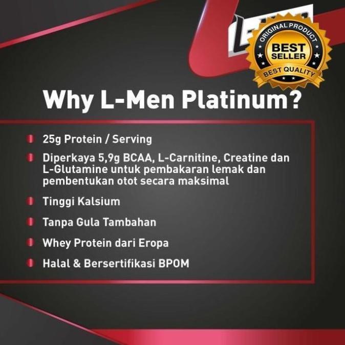 Gambar L-MEN PLATINUM REFILL CHOCO LATTE 5,3 LBS 2,4 KG - 25G WHEY PROTEIN/SJ dari Vitamin Health Quality undefined Tokopedia