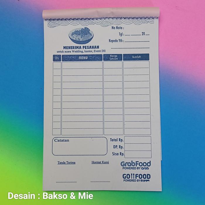 Gambar Nota Warung Makan & Kuliner | Siap Kirim | 1/4 Folio | Grosir - Bakso-Mie, 1 Ply dari Percetakan Narendra undefined Tokopedia