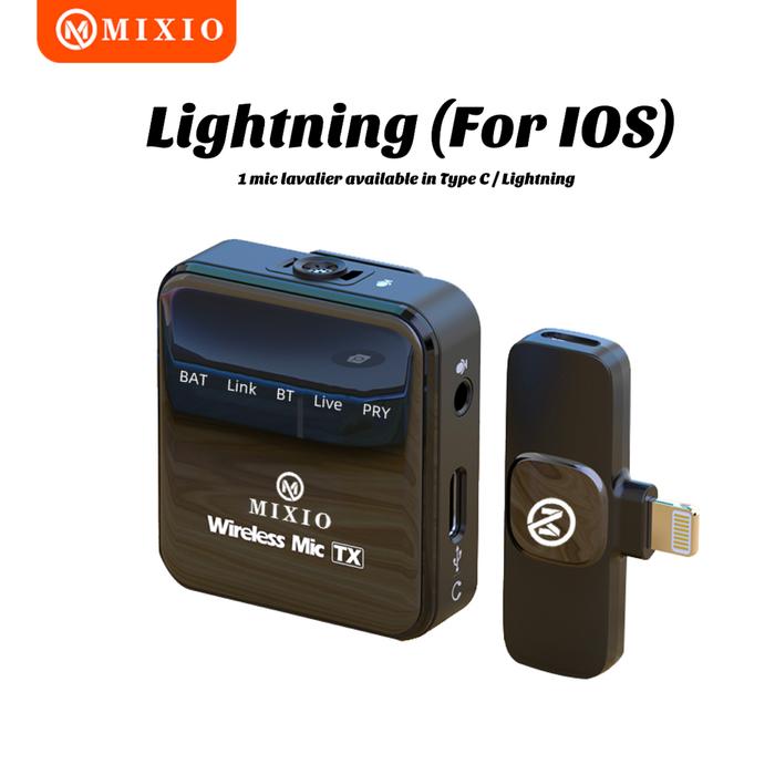 Gambar MIXIO-T9/T10 Wireless Microphone Professional Mikrofon Lavalier HP - T9 - Lightning dari MIXIO undefined Tokopedia