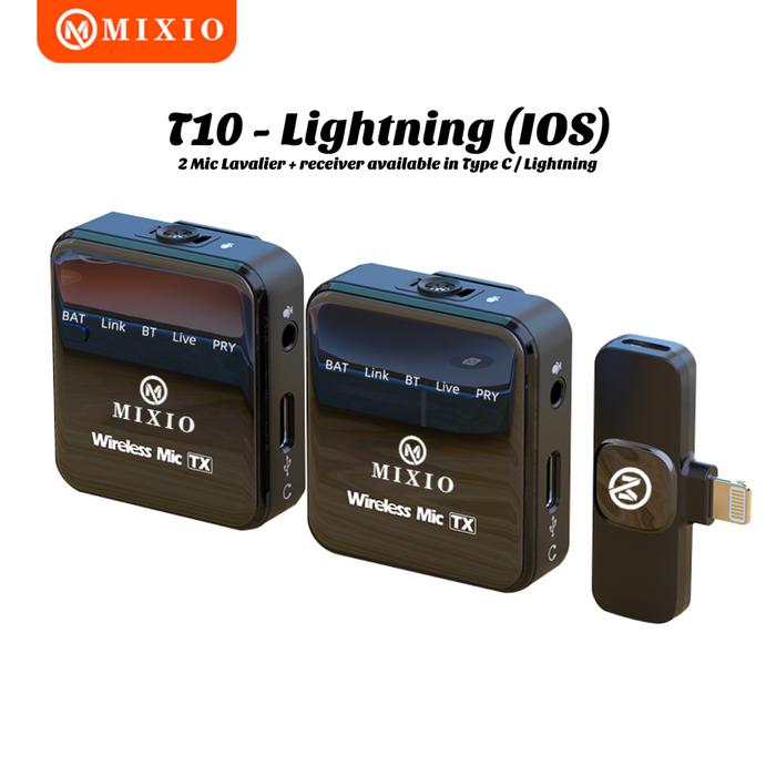 Gambar MIXIO-T9/T10 Wireless Microphone Professional Mikrofon Lavalier HP - T10 - Lightning dari MIXIO undefined Tokopedia